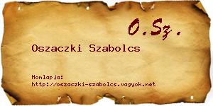 Oszaczki Szabolcs névjegykártya